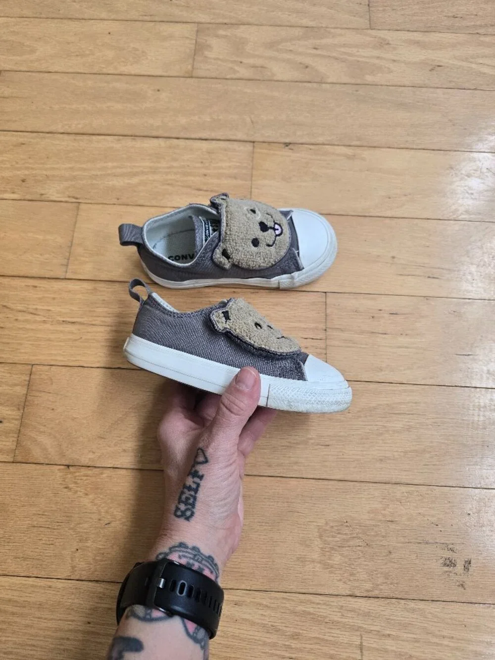 Converse | Chuck Taylor All Star Sherpa bear gray sneakers | Toddler 7